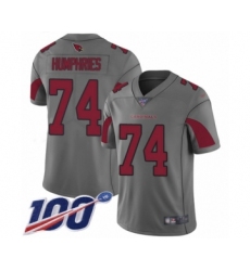 Men's Arizona Cardinals #74 D.J. Humphries Limited Silver Inverted Legend 100th Season Football Jersey