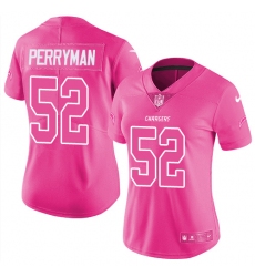 Women's Nike Los Angeles Chargers #52 Denzel Perryman Limited Pink Rush Fashion NFL Jersey