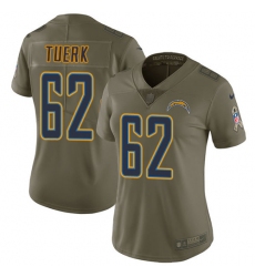 Women's Nike Los Angeles Chargers #62 Max Tuerk Limited Olive 2017 Salute to Service NFL Jersey