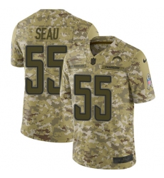 Men's Nike Los Angeles Chargers #55 Junior Seau Limited Camo 2018 Salute to Service NFL Jersey