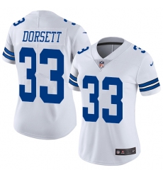 Women's Nike Dallas Cowboys #33 Tony Dorsett White Vapor Untouchable Limited Player NFL Jersey