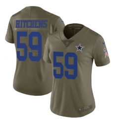 Women's Nike Dallas Cowboys #59 Anthony Hitchens Limited Olive 2017 Salute to Service NFL Jersey