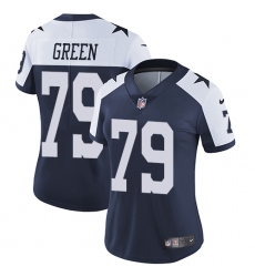 Women's Nike Dallas Cowboys #79 Chaz Green Navy Blue Throwback Alternate Vapor Untouchable Limited Player NFL Jersey