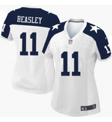 Women's Nike Dallas Cowboys #11 Cole Beasley Limited White Throwback Alternate NFL Jersey