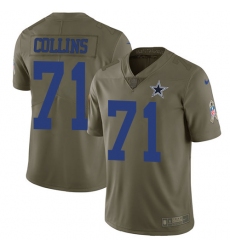 Youth Nike Dallas Cowboys #71 La'el Collins Limited Olive 2017 Salute to Service NFL Jersey