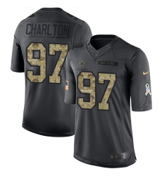 Men's Nike Dallas Cowboys #97 Taco Charlton Limited Black 2016 Salute to Service NFL Jersey