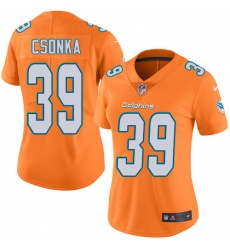 Women's Nike Miami Dolphins #39 Larry Csonka Limited Orange Rush Vapor Untouchable NFL Jersey