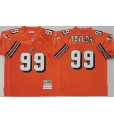 Men's Miami Dolphins #99 Jason Taylor Orange Throwback Stitched Football Jersey