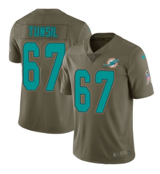 Men's Nike Miami Dolphins #67 Laremy Tunsil Limited Olive 2017 Salute to Service NFL Jersey