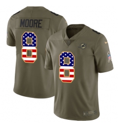 Youth Nike Miami Dolphins #8 Matt Moore Limited Olive/USA Flag 2017 Salute to Service NFL Jersey