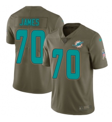 Men's Nike Miami Dolphins #70 Ja'Wuan James Limited Olive 2017 Salute to Service NFL Jersey