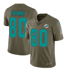 Men's Nike Miami Dolphins #80 Anthony Fasano Limited Olive 2017 Salute to Service NFL Jersey