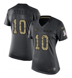 Women's Nike Miami Dolphins #10 Kenny Stills Limited Black 2016 Salute to Service NFL Jersey