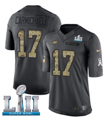 Youth Nike Philadelphia Eagles #17 Harold Carmichael Limited Black 2016 Salute to Service Super Bowl LII NFL Jersey