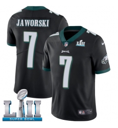 Men's Nike Philadelphia Eagles #7 Ron Jaworski Black Alternate Vapor Untouchable Limited Player Super Bowl LII NFL Jersey