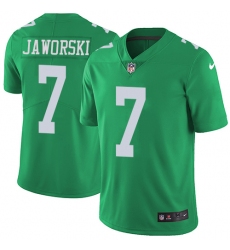 Men's Nike Philadelphia Eagles #7 Ron Jaworski Limited Green Rush Vapor Untouchable NFL Jersey