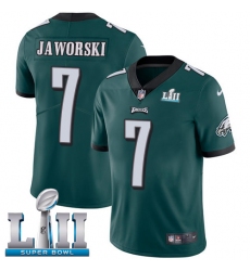 Men's Nike Philadelphia Eagles #7 Ron Jaworski Midnight Green Team Color Vapor Untouchable Limited Player Super Bowl LII NFL Jersey
