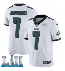 Men's Nike Philadelphia Eagles #7 Ron Jaworski White Vapor Untouchable Limited Player Super Bowl LII NFL Jersey