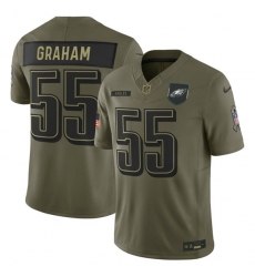 Men's Philadelphia Eagles #55 Brandon Graham Olive 2025 Salute to Service Limited Football Stitched Jersey