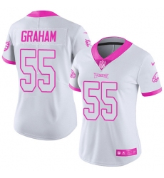 Women's Nike Philadelphia Eagles #55 Brandon Graham Limited White/Pink Rush Fashion NFL Jersey