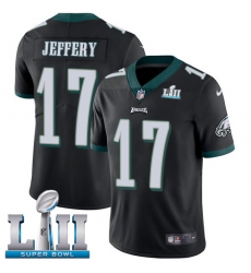 Youth Nike Philadelphia Eagles #17 Alshon Jeffery Black Alternate Vapor Untouchable Limited Player Super Bowl LII NFL Jersey