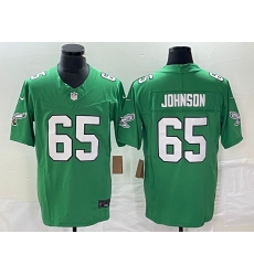 Men's Nike Philadelphia Eagles #65 Lane Johnson Green 2023 F.U.S.E. Vapor Limited Throwback Stitched Football Jersey