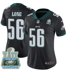Women's Nike Philadelphia Eagles #56 Chris Long Black Alternate Vapor Untouchable Limited Player Super Bowl LII Champions NFL Jersey