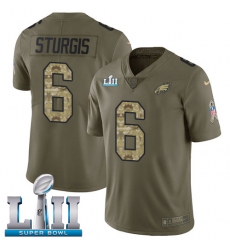 Men's Nike Philadelphia Eagles #6 Caleb Sturgis Limited Olive/Camo 2017 Salute to Service Super Bowl LII NFL Jersey