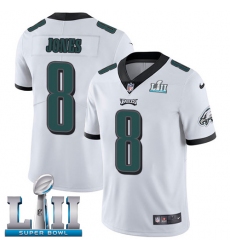 Men's Nike Philadelphia Eagles #8 Donnie Jones White Vapor Untouchable Limited Player Super Bowl LII NFL Jersey