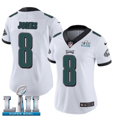 Women's Nike Philadelphia Eagles #8 Donnie Jones White Vapor Untouchable Limited Player Super Bowl LII NFL Jersey