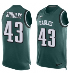 Men's Nike Philadelphia Eagles #43 Darren Sproles Limited Midnight Green Player Name & Number Tank Top NFL Jersey
