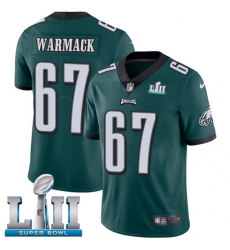 Men's Nike Philadelphia Eagles #67 Chance Warmack Midnight Green Team Color Vapor Untouchable Limited Player Super Bowl LII NFL Jersey