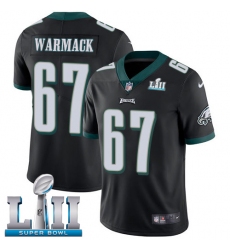 Youth Nike Philadelphia Eagles #67 Chance Warmack Black Alternate Vapor Untouchable Limited Player Super Bowl LII NFL Jersey