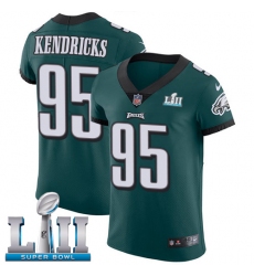 Men's Nike Philadelphia Eagles #95 Mychal Kendricks Midnight Green Team Color Vapor Untouchable Elite Player Super Bowl LII NFL Jersey