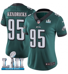 Women's Nike Philadelphia Eagles #95 Mychal Kendricks Midnight Green Team Color Vapor Untouchable Limited Player Super Bowl LII NFL Jersey