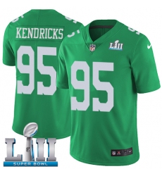 Youth Nike Philadelphia Eagles #95 Mychal Kendricks Limited Green Rush Vapor Untouchable Super Bowl LII NFL Jersey