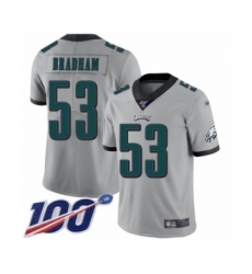 Youth Philadelphia Eagles #53 Nigel Bradham Limited Silver Inverted Legend 100th Season Football Jersey