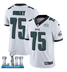 Men's Nike Philadelphia Eagles #75 Vinny Curry White Vapor Untouchable Limited Player Super Bowl LII NFL Jersey