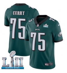Youth Nike Philadelphia Eagles #75 Vinny Curry Midnight Green Team Color Vapor Untouchable Limited Player Super Bowl LII NFL Jersey