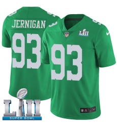 Men's Nike Philadelphia Eagles #93 Timmy Jernigan Limited Green Rush Vapor Untouchable Super Bowl LII NFL Jersey