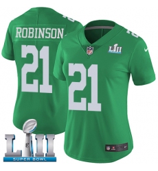Women's Nike Philadelphia Eagles #21 Patrick Robinson Limited Green Rush Vapor Untouchable Super Bowl LII NFL Jersey