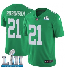 Youth Nike Philadelphia Eagles #21 Patrick Robinson Limited Green Rush Vapor Untouchable Super Bowl LII NFL Jersey