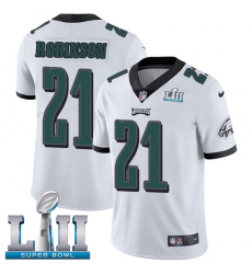 Youth Nike Philadelphia Eagles #21 Patrick Robinson White Vapor Untouchable Limited Player Super Bowl LII NFL Jersey