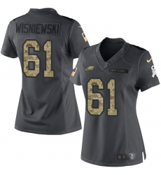 Women's Nike Philadelphia Eagles #61 Stefen Wisniewski Limited Black 2016 Salute to Service NFL Jersey