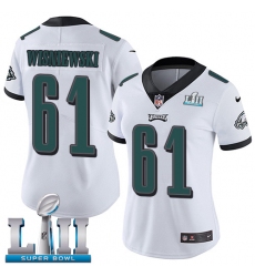 Women's Nike Philadelphia Eagles #61 Stefen Wisniewski White Vapor Untouchable Limited Player Super Bowl LII NFL Jersey