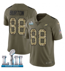 Men's Nike Philadelphia Eagles #88 Trey Burton Limited Olive/Camo 2017 Salute to Service Super Bowl LII NFL Jersey