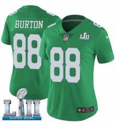 Women's Nike Philadelphia Eagles #88 Trey Burton Limited Green Rush Vapor Untouchable Super Bowl LII NFL Jersey