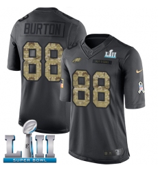 Youth Nike Philadelphia Eagles #88 Trey Burton Limited Black 2016 Salute to Service Super Bowl LII NFL Jersey
