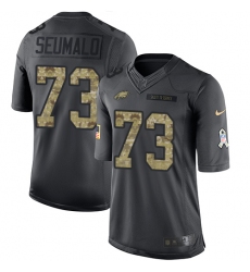 Men's Nike Philadelphia Eagles #73 Isaac Seumalo Limited Black 2016 Salute to Service NFL Jersey
