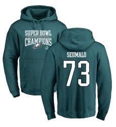 Nike Philadelphia Eagles #73 Isaac Seumalo Green Super Bowl LII Champions Pullover Hoodie
